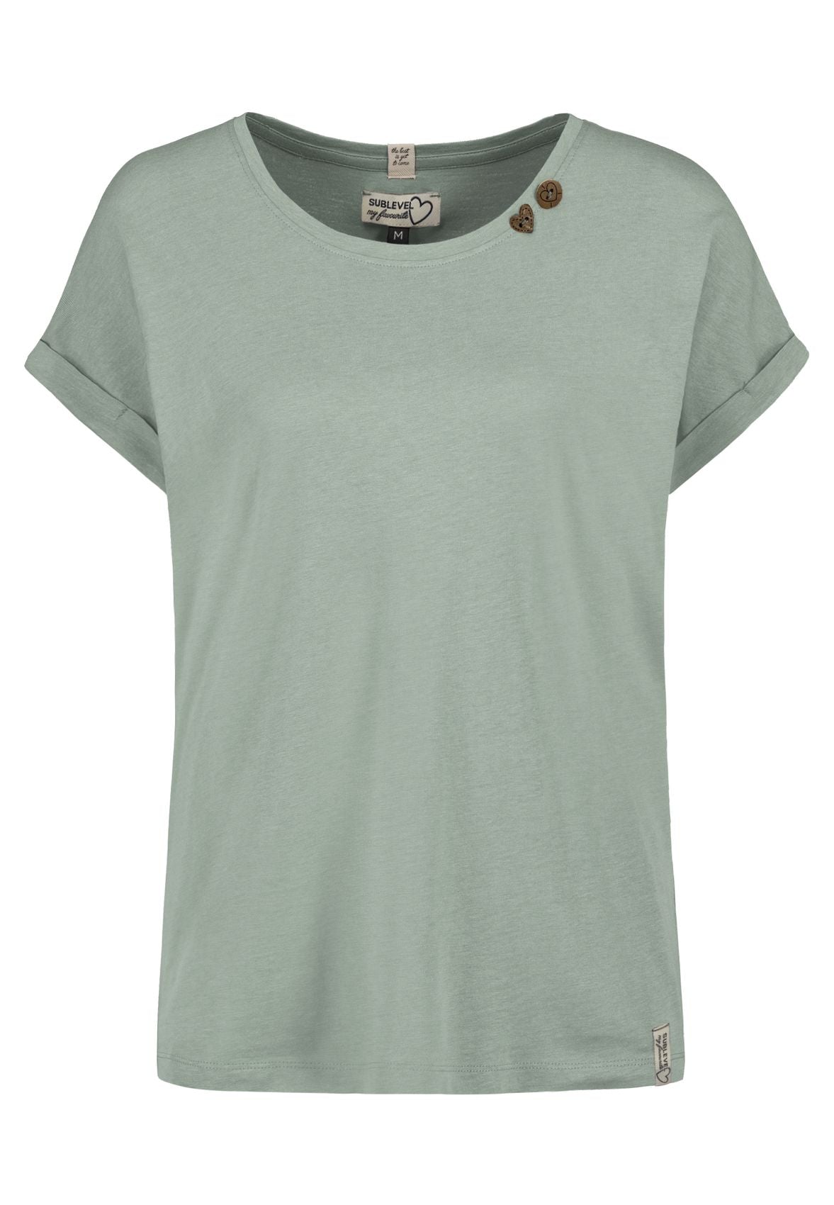 SUBLEVEL T-Shirt mit Knopfdetails