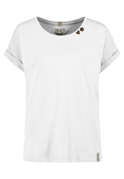 SUBLEVEL Damen, Shirt kurzarm, white L
