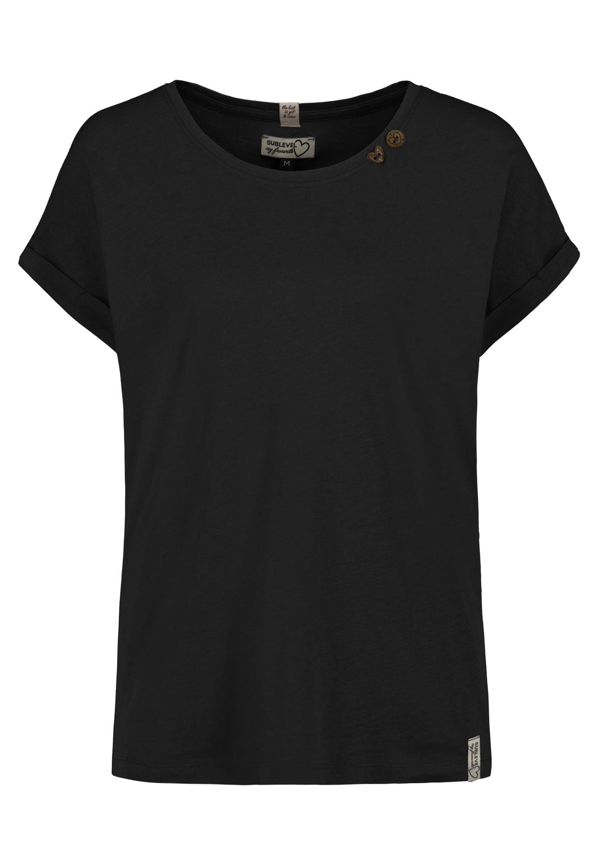 SUBLEVEL Damen, Shirt kurzarm, black XL