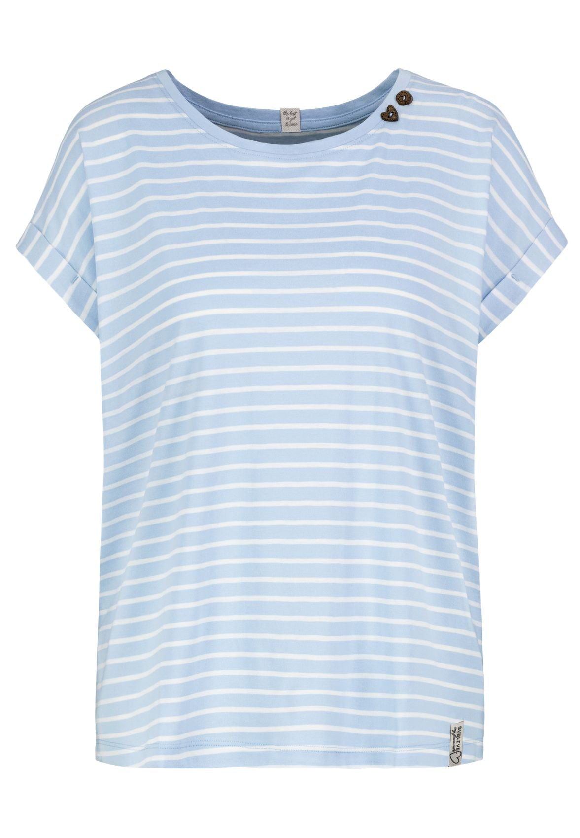 SUBLEVEL T-Shirt mit Knopfdetails