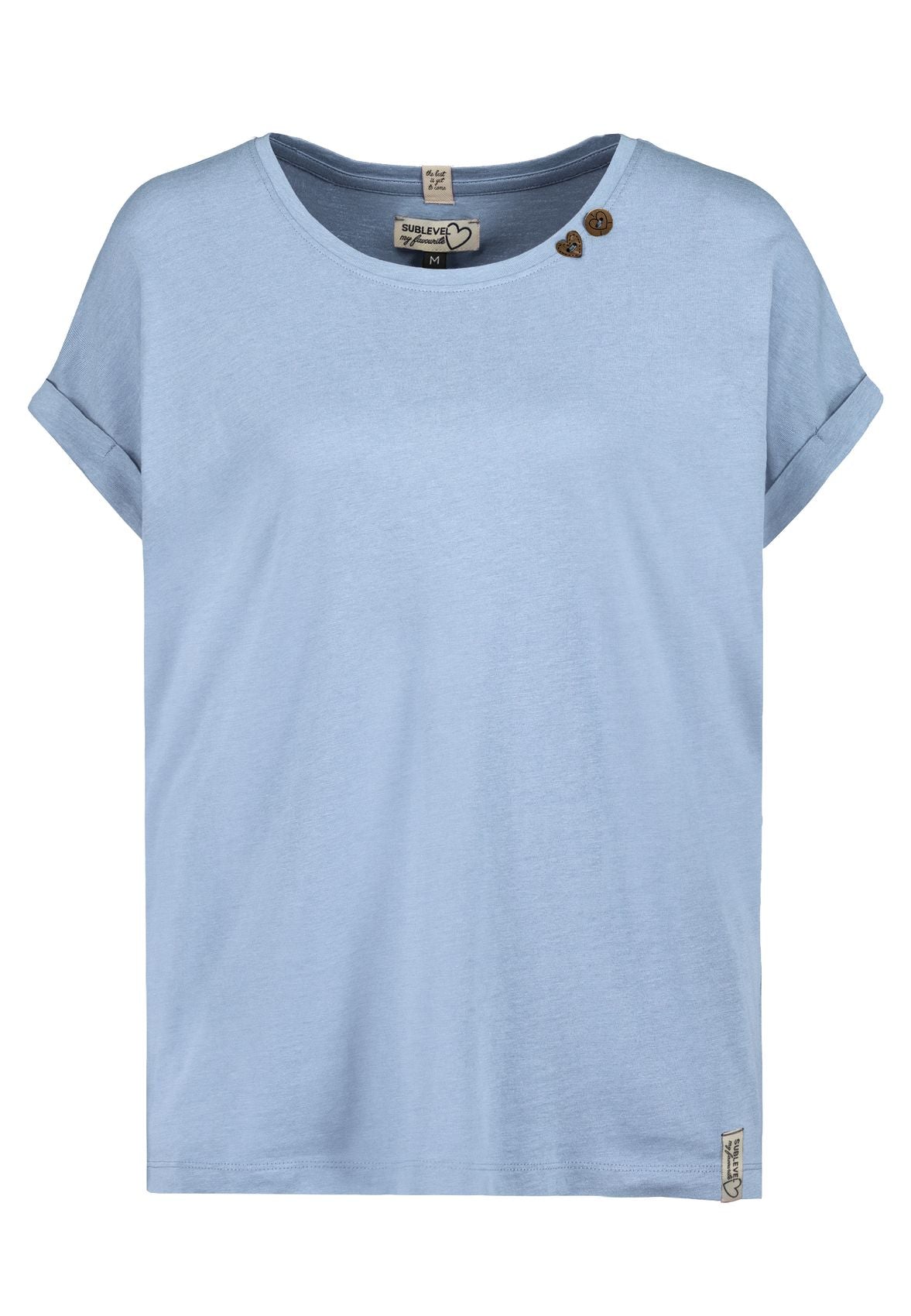 SUBLEVEL T-Shirt mit Knopfdetails S