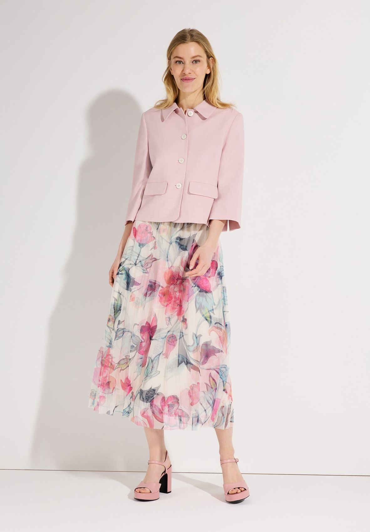 MORE & MORE Meshrock mit Flowerprint
