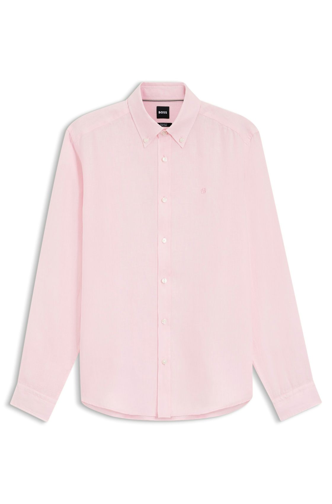 HUGO BOSS Leinenhemd mit Button-Down Kragen, regular fit