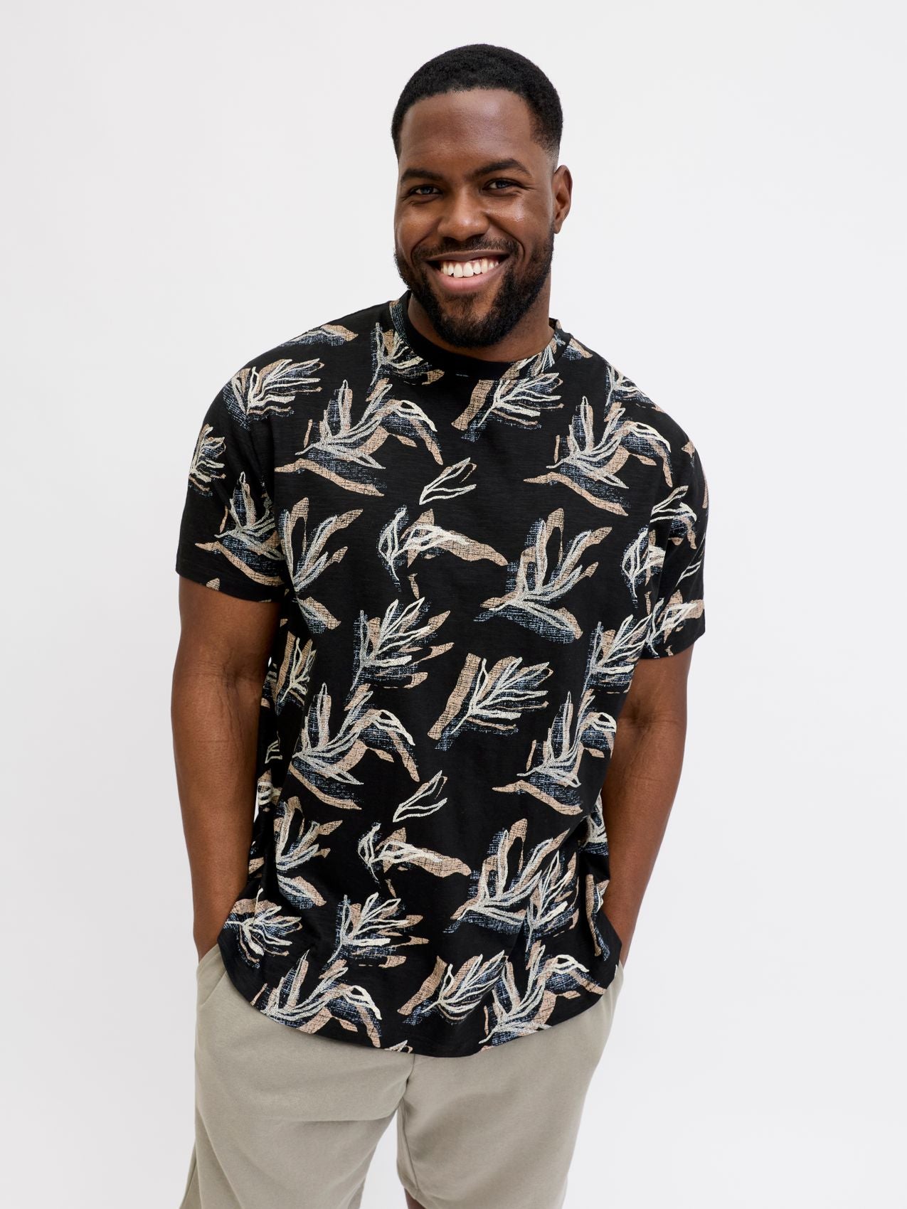 JACK & JONES JORMONTAUK AOP TEE CREW NECK PLS