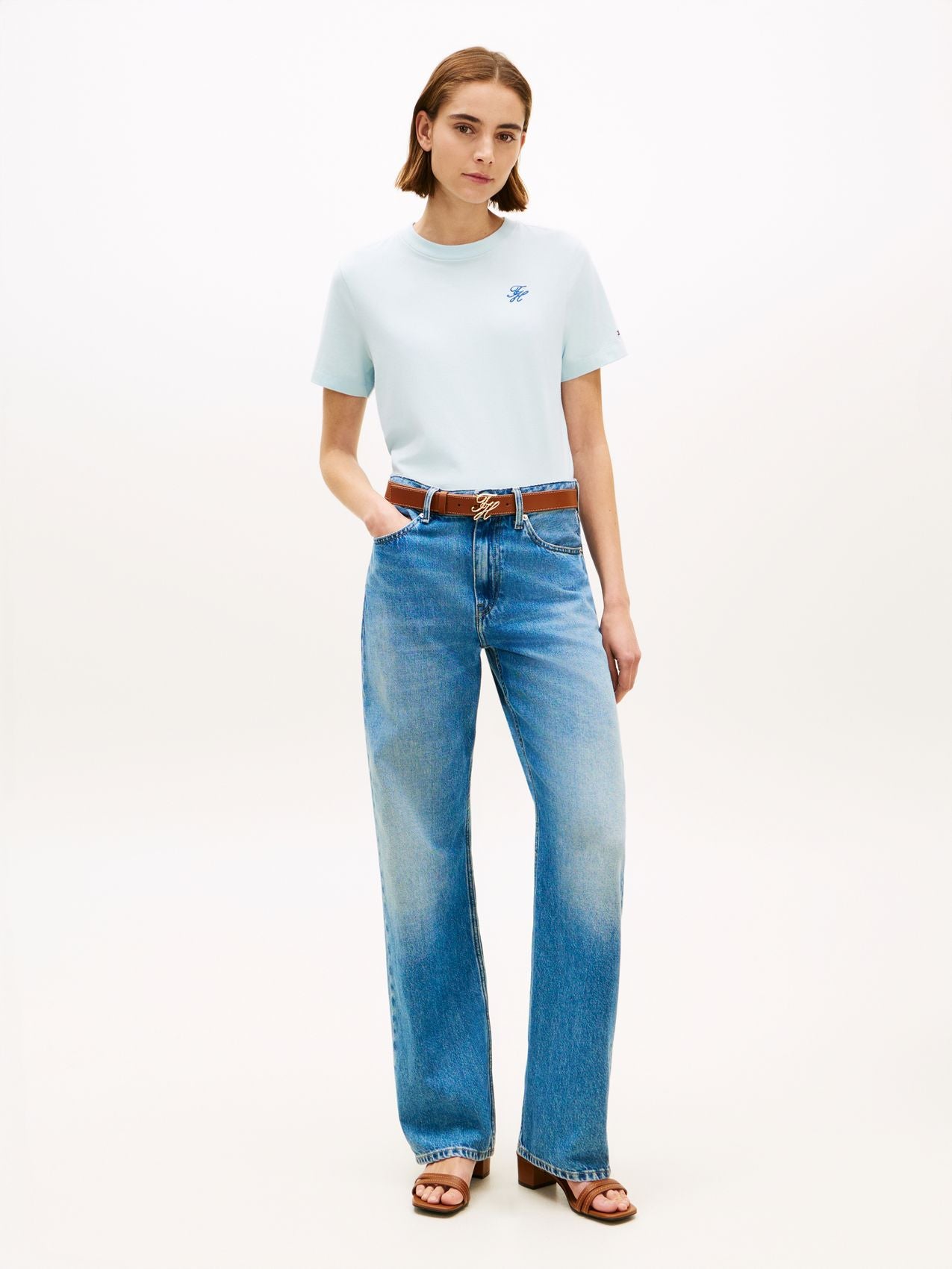 TOMMY HILFIGER T-Shirt mit TH-Stickerei