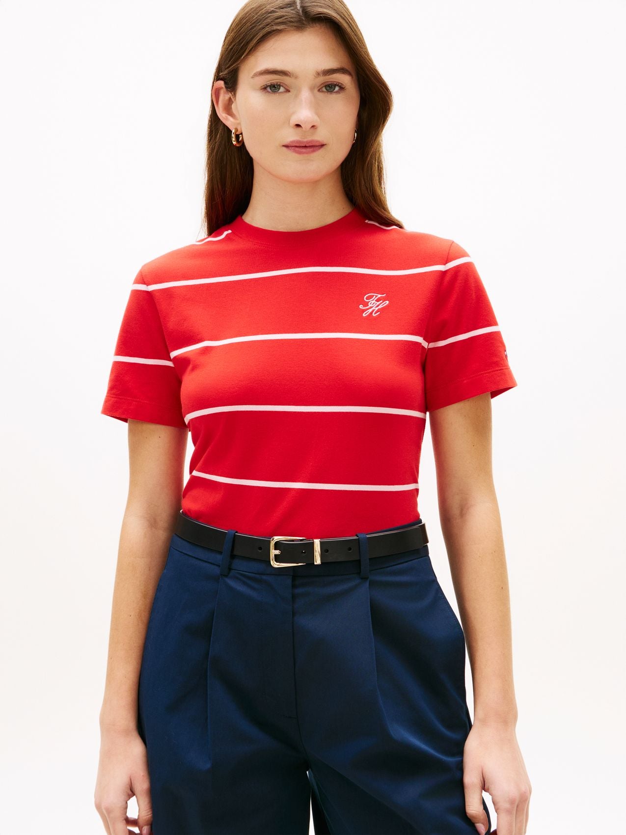 TOMMY HILFIGER T-Shirt mit TH-Stickerei
