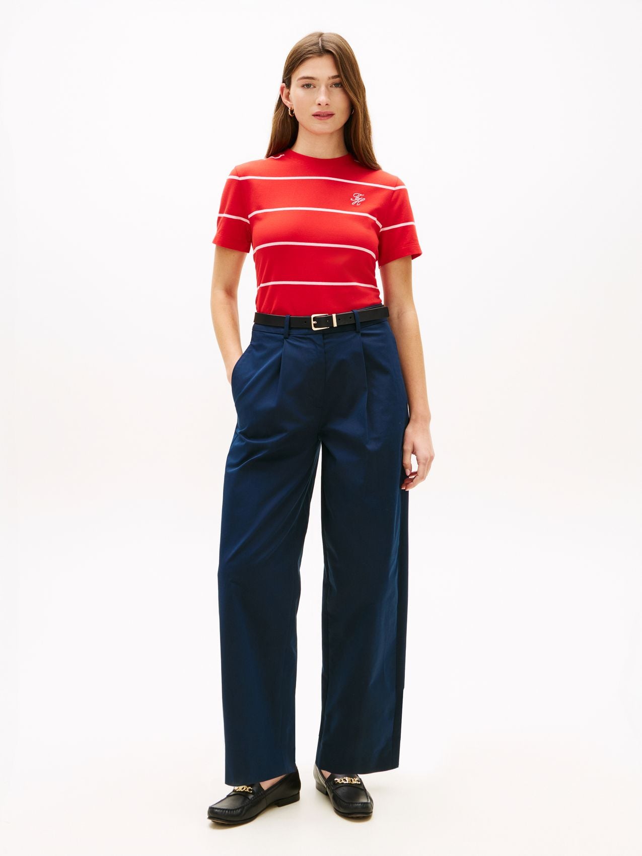 TOMMY HILFIGER T-Shirt mit TH-Stickerei