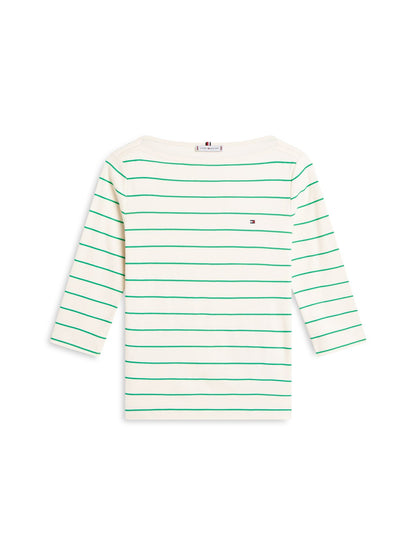 TOMMY HILFIGER Slim Three-Quarter Sleeve Boat Neck T-Shirt