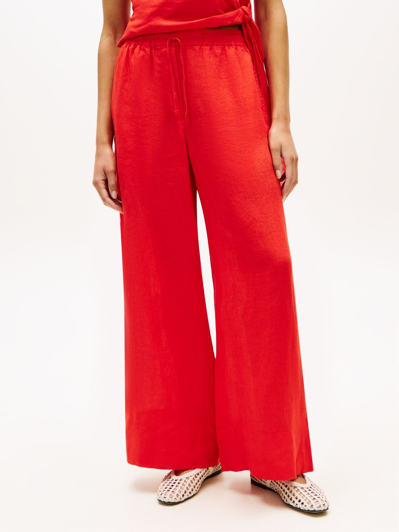 TOMMY HILFIGER Leinenhose mit weitem Bein