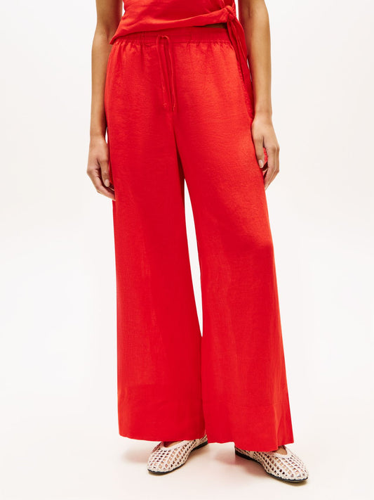TOMMY HILFIGER Leinenhose mit weitem Bein S