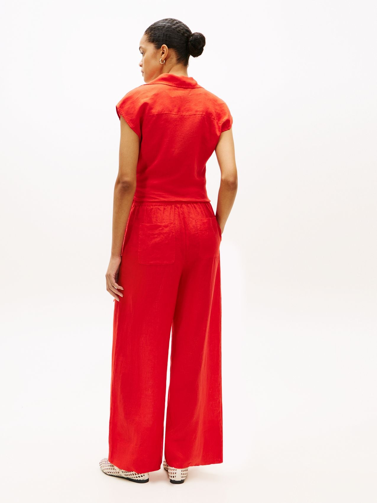 TOMMY HILFIGER Leinenhose mit weitem Bein