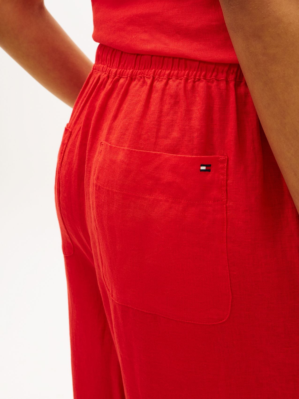 TOMMY HILFIGER Leinenhose mit weitem Bein