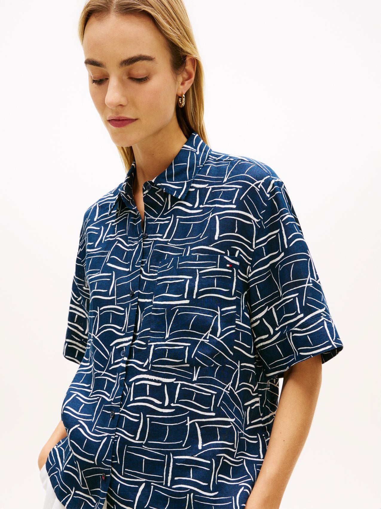TOMMY HILFIGER Kurzes Leinenhemd