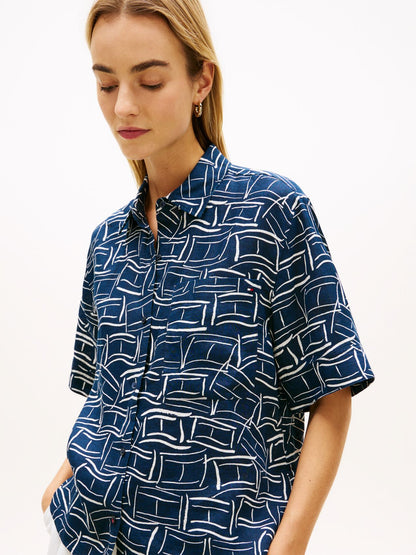 TOMMY HILFIGER Kurzes Leinenhemd