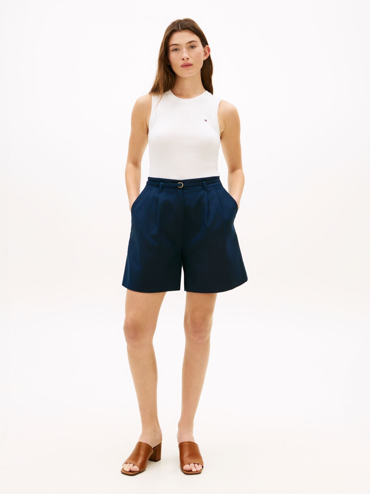 TOMMY HILFIGER Slimfit Tanktop mit Rundhalsausschnitt