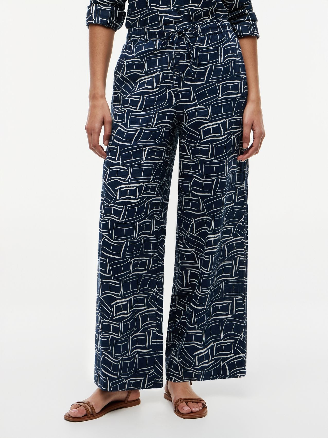 TOMMY HILFIGER Leinenhose mit weitem Bein M