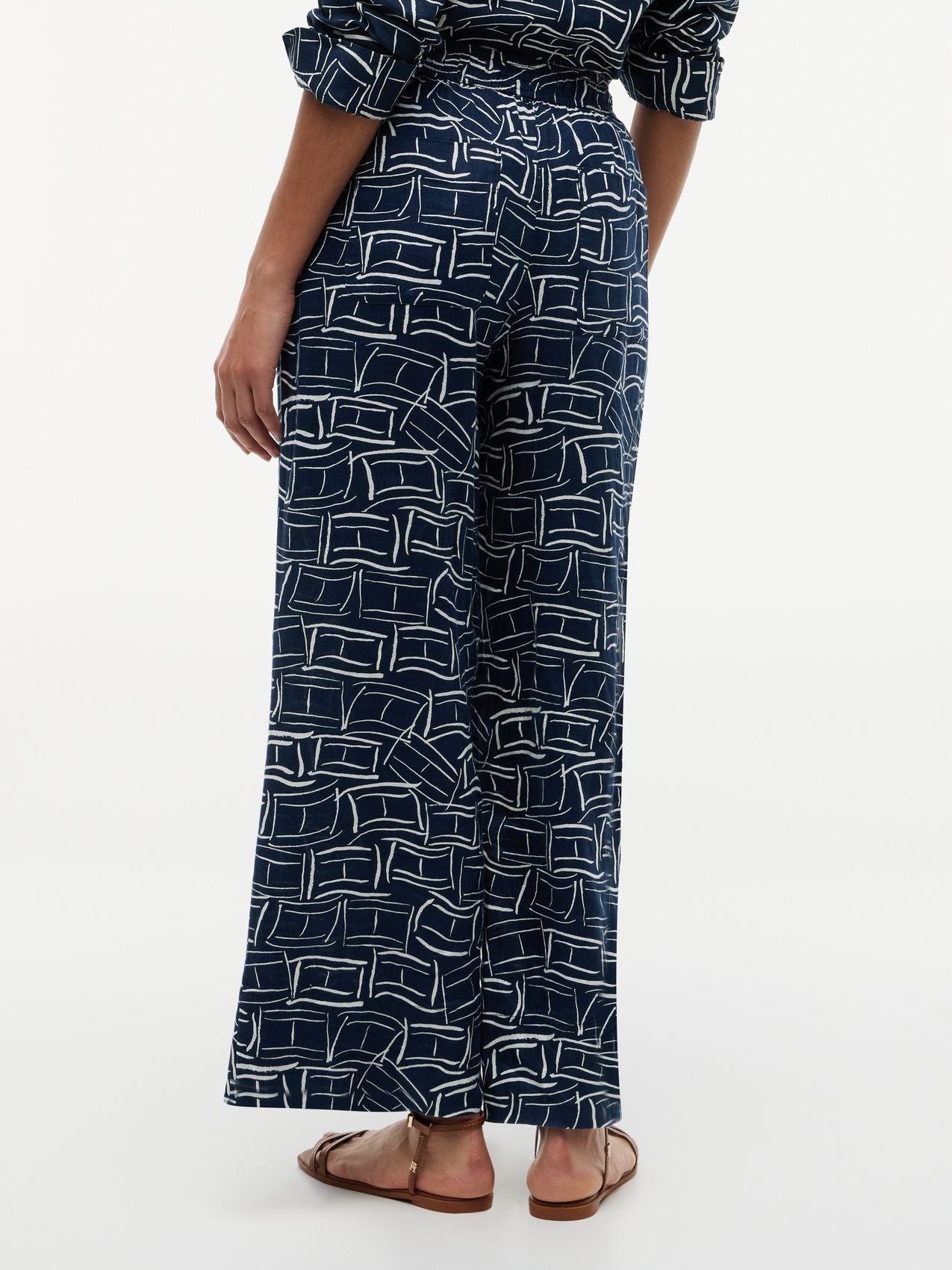 TOMMY HILFIGER Leinenhose mit weitem Bein