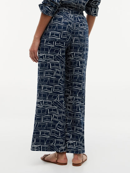TOMMY HILFIGER Leinenhose mit weitem Bein