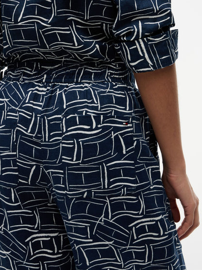 TOMMY HILFIGER Leinenhose mit weitem Bein