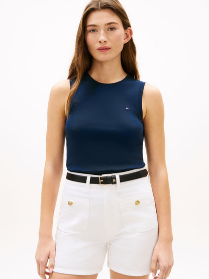 TOMMY HILFIGER Slimfit Tanktop mit Rundhalsausschnitt