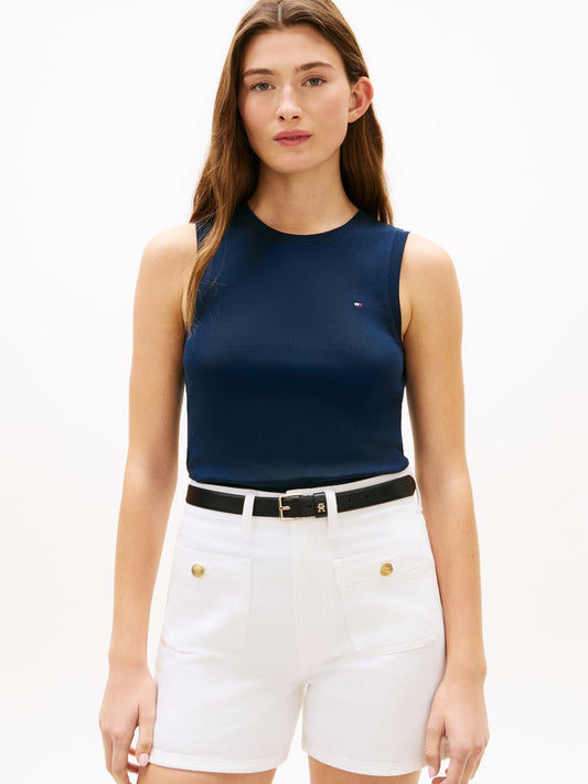 TOMMY HILFIGER Slimfit Tanktop mit Rundhalsausschnitt