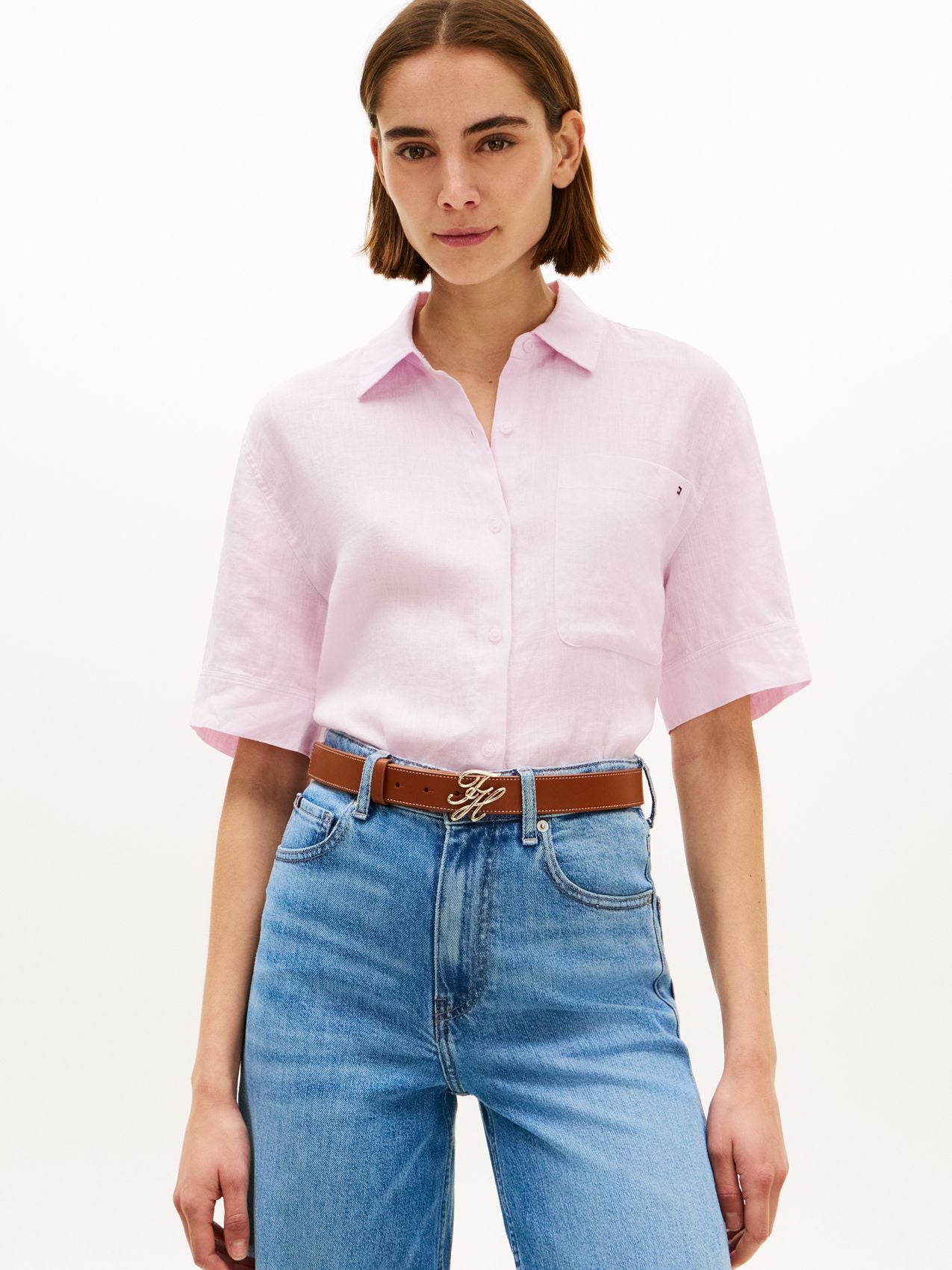 TOMMY HILFIGER Kurzes Leinenhemd