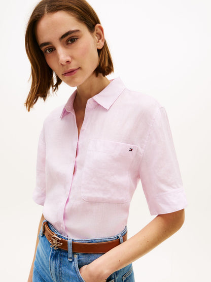 TOMMY HILFIGER Kurzes Leinenhemd