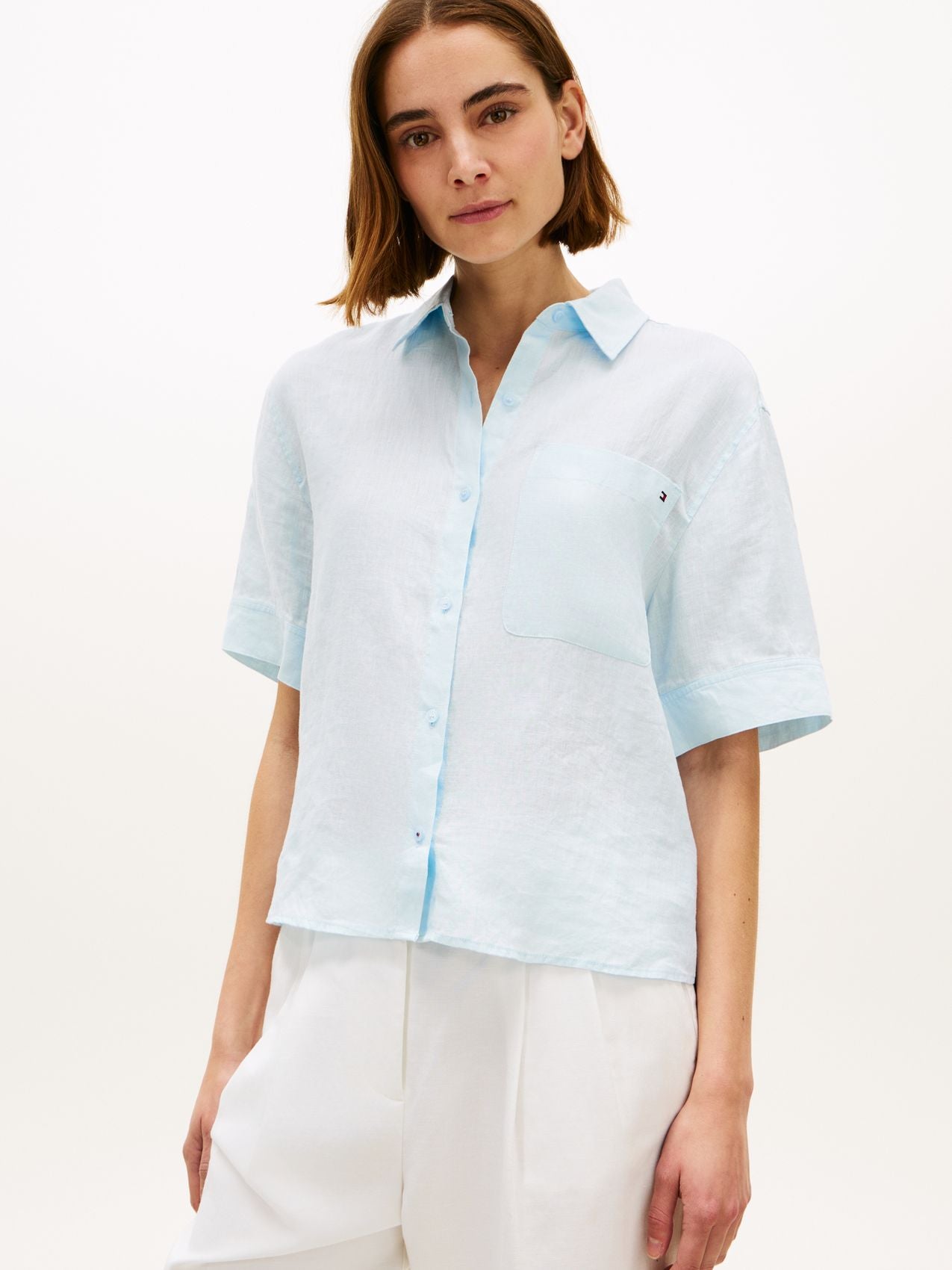 TOMMY HILFIGER Kurzes Leinenhemd S
