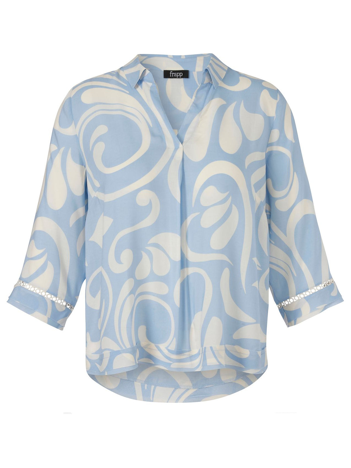 Bluse Kragen 3/4 Arm Druck