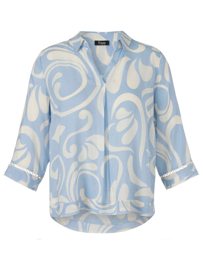 Bluse Kragen 3/4 Arm Druck