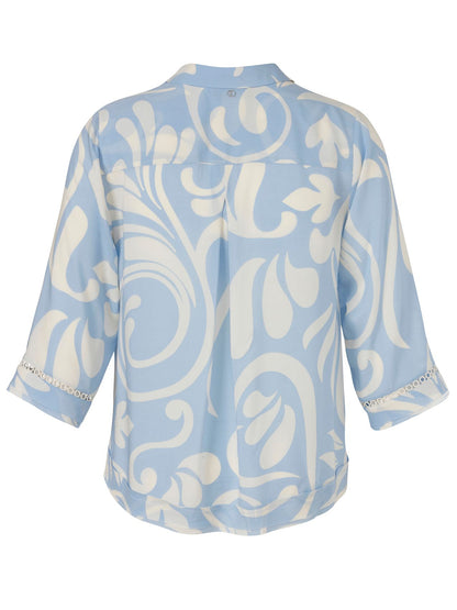 Bluse Kragen 3/4 Arm Druck