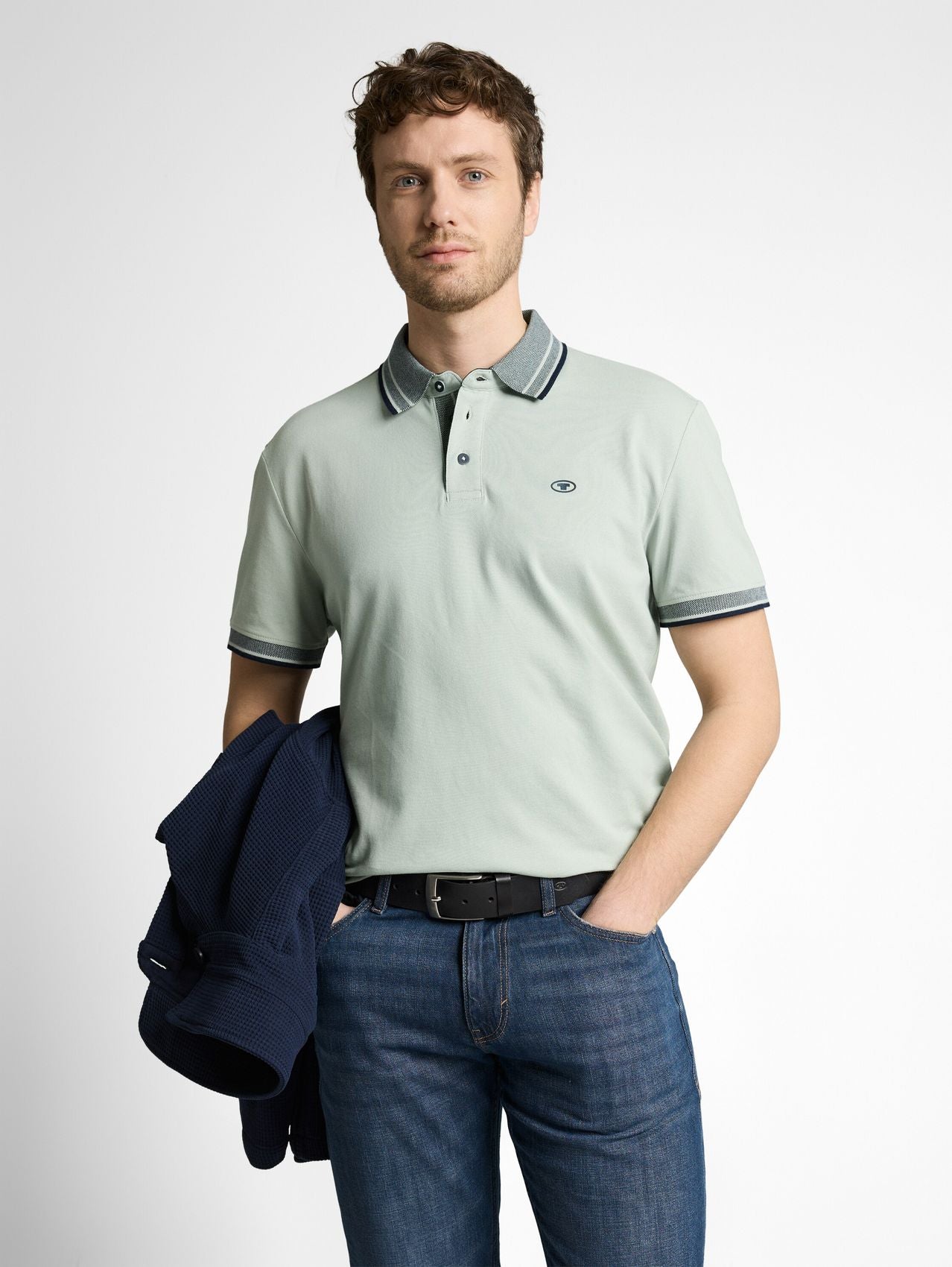 TOM TAILOR Piqué Poloshirt mit Logo-Print