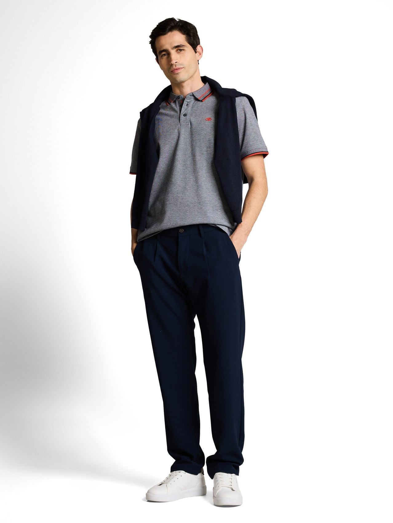 TOM TAILOR Piqué Poloshirt mit Logo-Print
