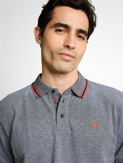 TOM TAILOR Piqué Poloshirt mit Logo-Print