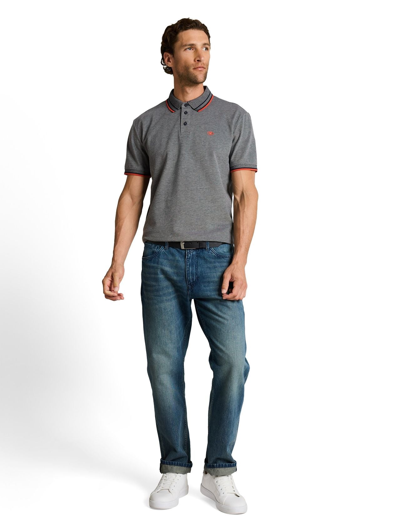 TOM TAILOR Piqué Poloshirt mit Logo-Print