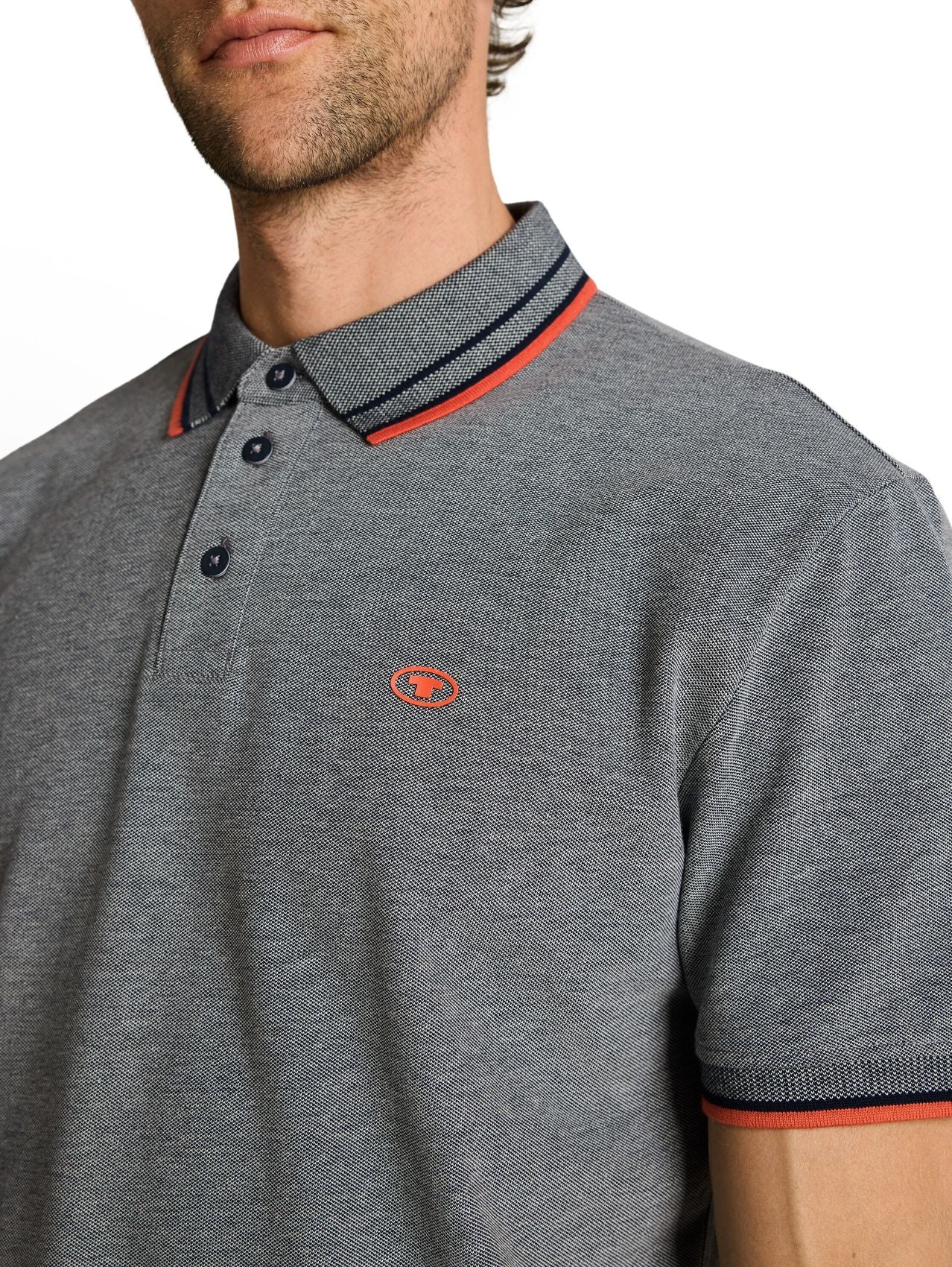TOM TAILOR Piqué Poloshirt mit Logo-Print