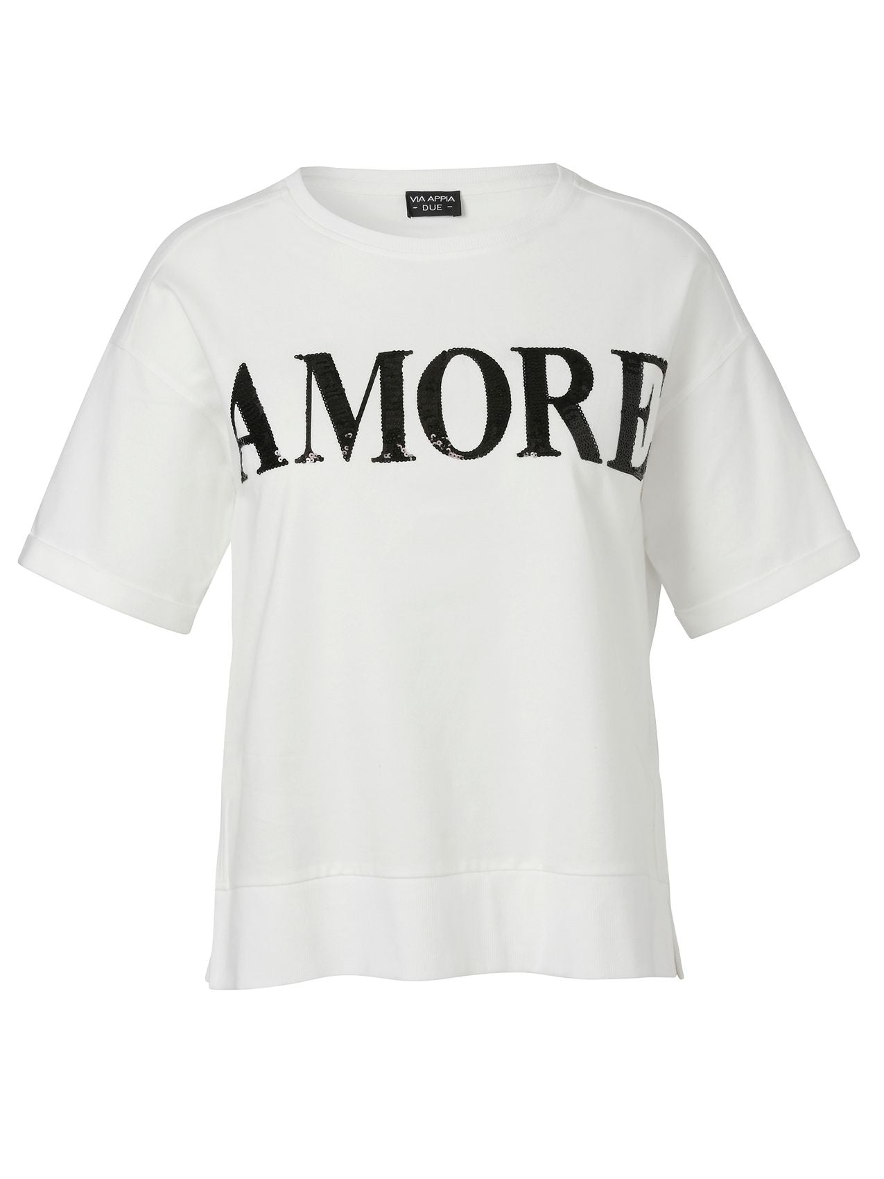 VIA APPIA Sweatshirt Rundhals 1/2 Arm Pailletten 46