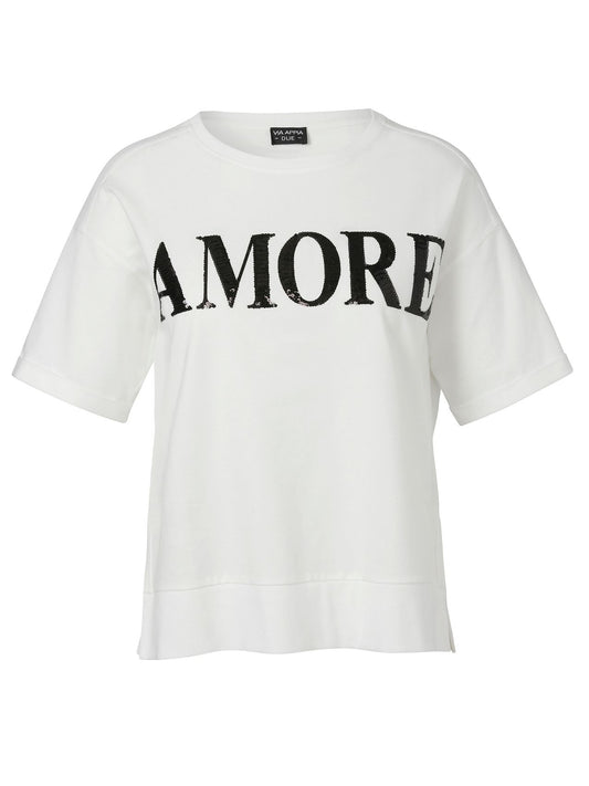 VIA APPIA Sweatshirt Rundhals 1/2 Arm Pailletten 46
