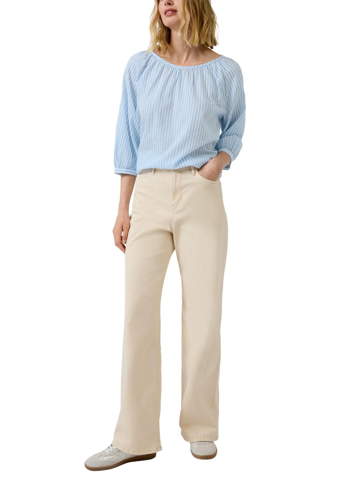 S.OLIVER Gestreifte Bluse mit Raffung