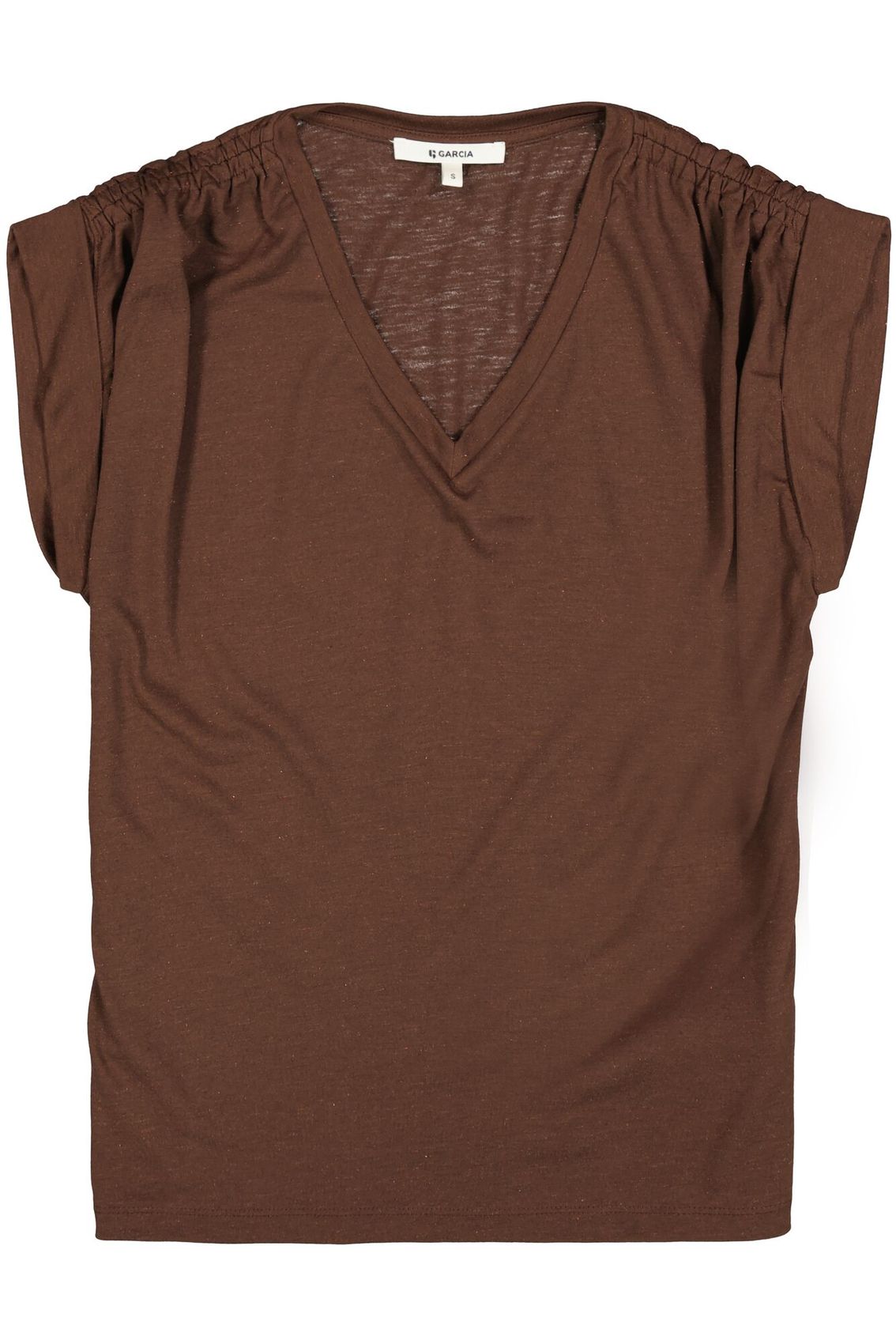 GARCIA T-Shirt mit gerafften Schultern