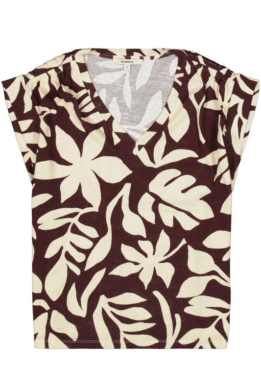 GARCIA T-Shirt mit V-Ausschnitt L