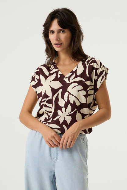 GARCIA T-Shirt mit V-Ausschnitt