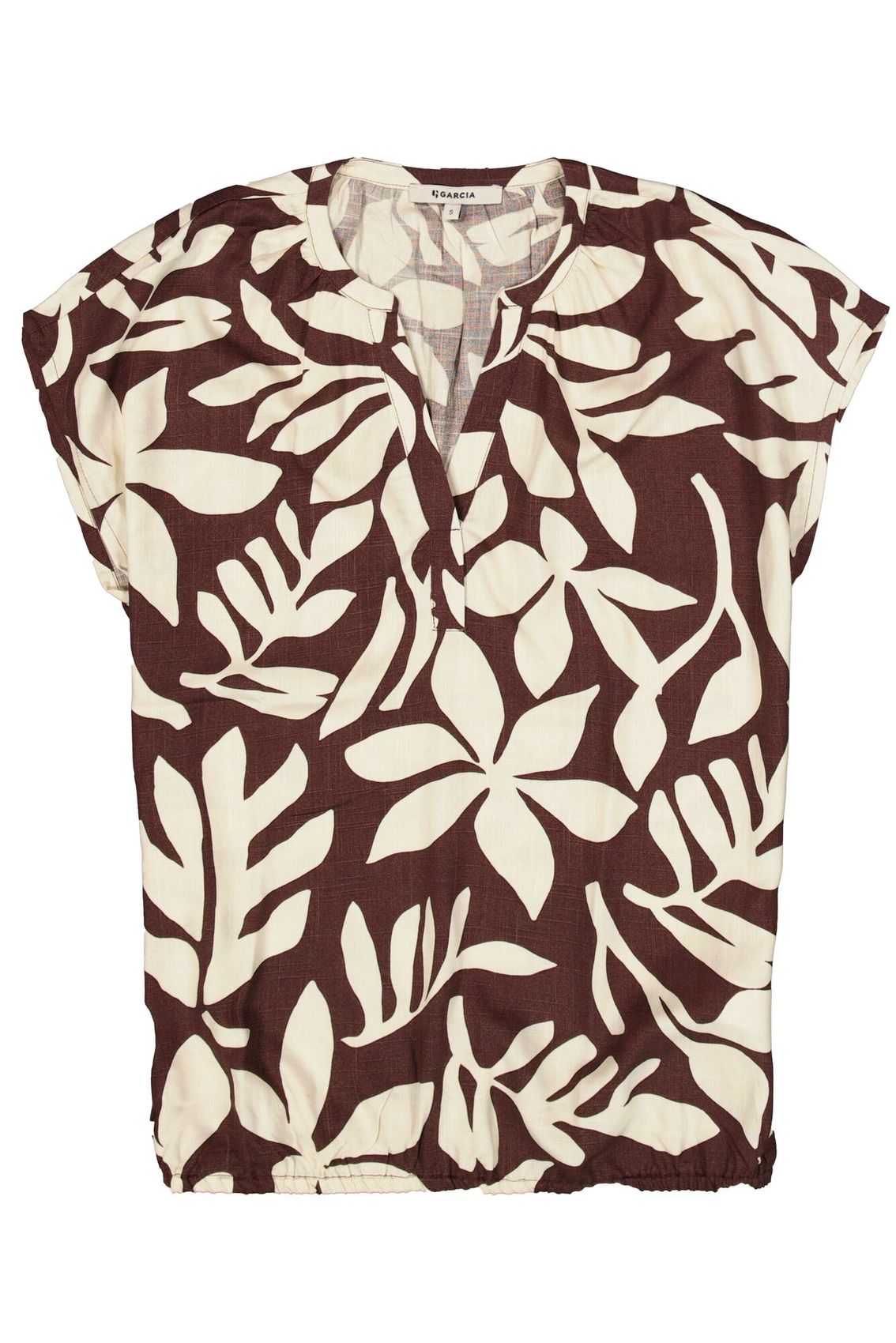 GARCIA T-Shirt mit Blätter-Motiv