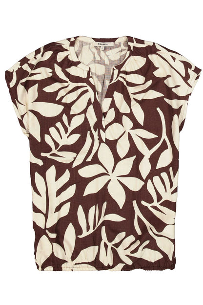 GARCIA T-Shirt mit Blätter-Motiv