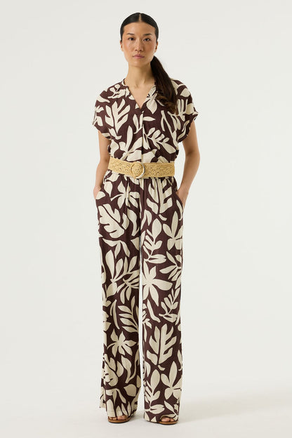 GARCIA Culotte Hose mit Blätterprint
