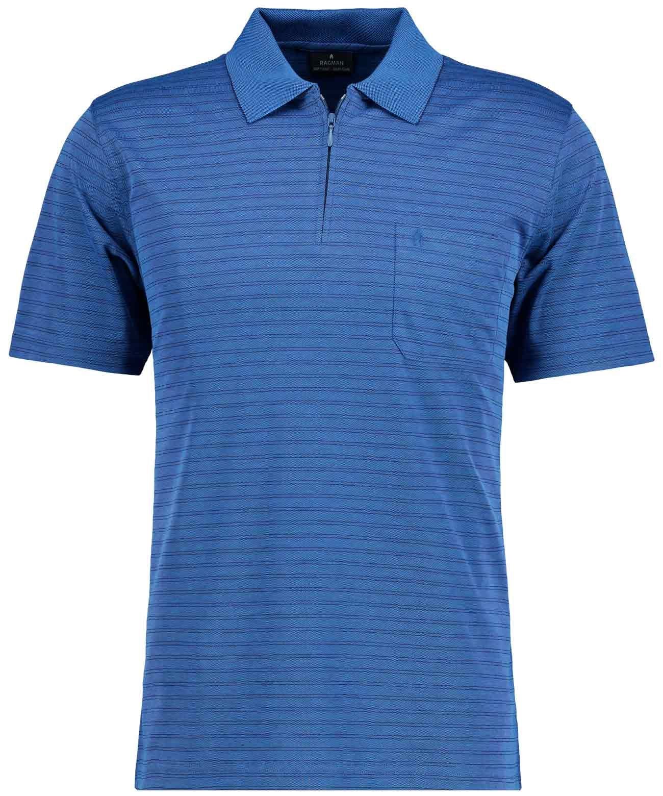 RAGMAN Softknit-Polo fineliner mit RV XL