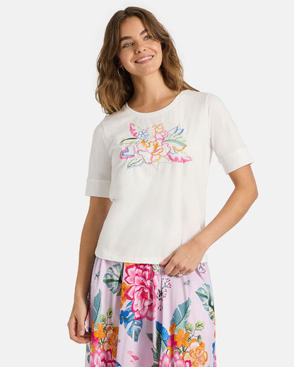 LIEBLINGSSTÜCK T-Shirt mit Blumenstickerei