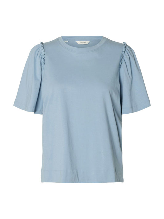 SELECTED SLWPENELOPE 2/4 RUFFLE TEE NOOS M