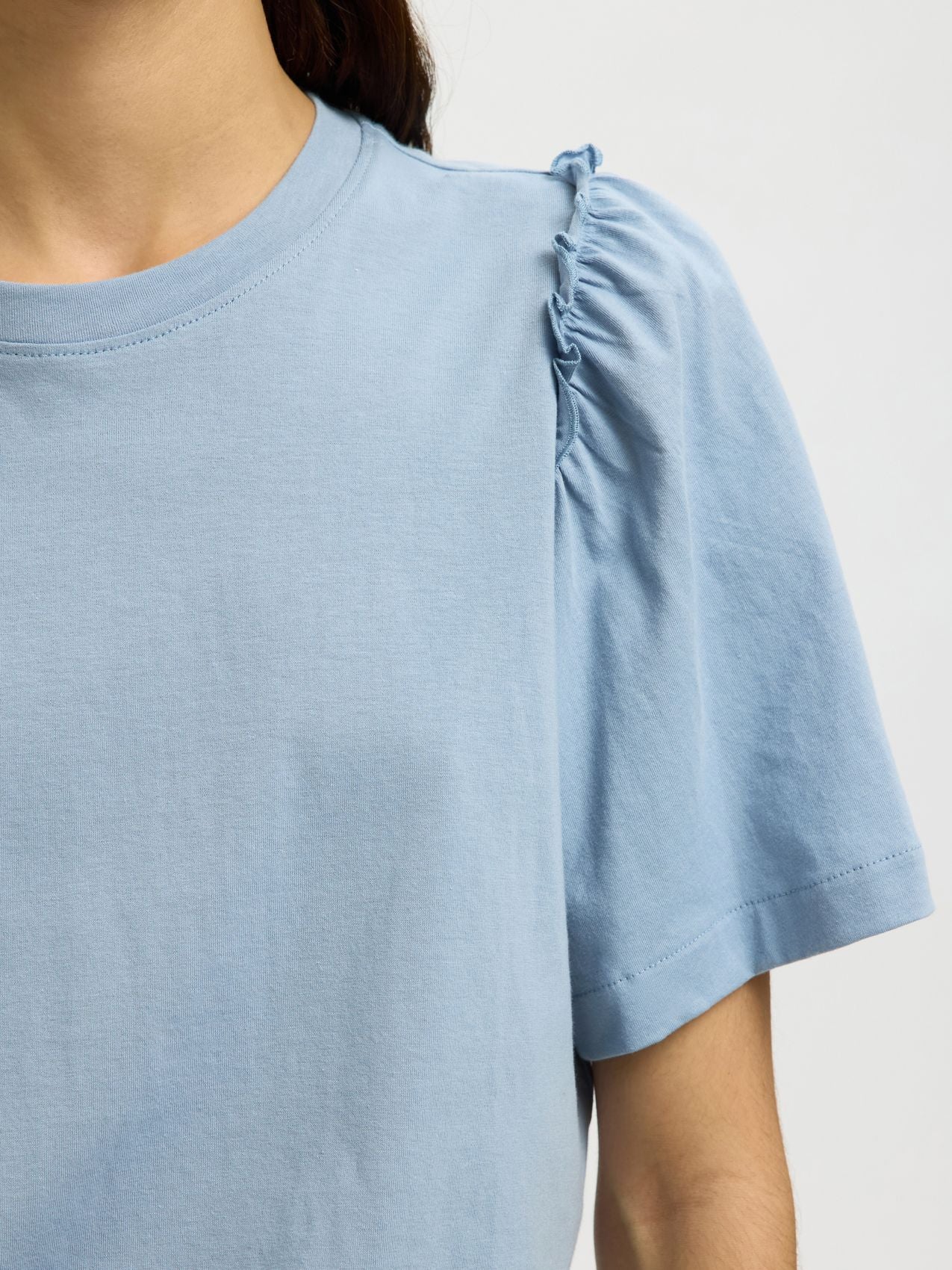 SELECTED SLWPENELOPE 2/4 RUFFLE TEE NOOS
