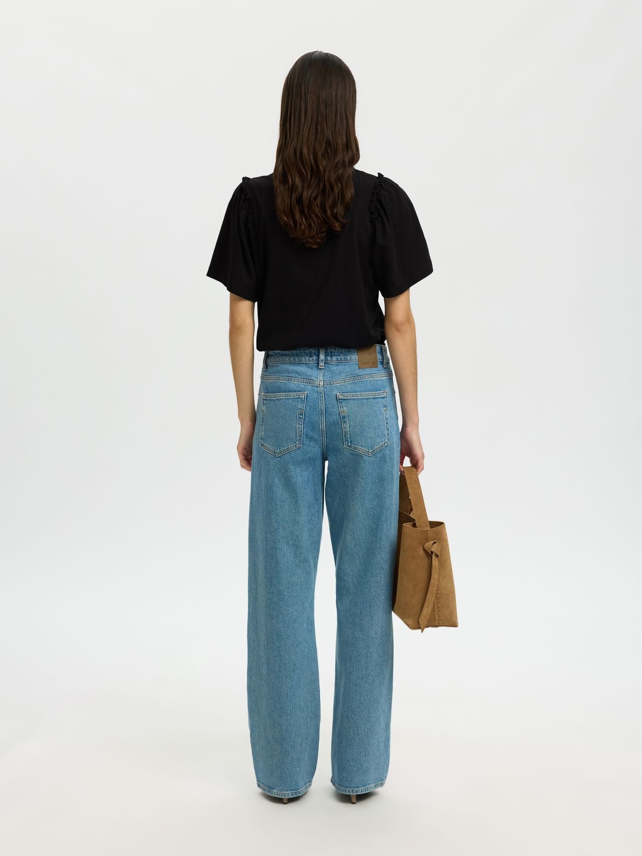 SELECTED SLWPENELOPE 2/4 RUFFLE TEE NOOS